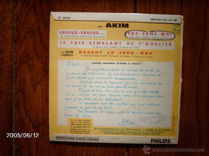 Discos de vinilo: akim & sheila  - devant le juke box  +  3 - Foto 2