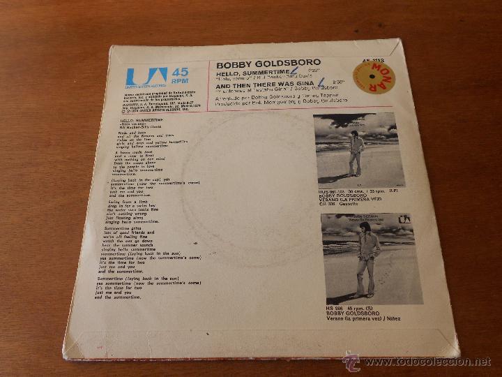 Discos de vinilo: SINGLE VINILO 1974: BOBBY GOLDSBORO: HELLO, SUMERTIME - Foto 3