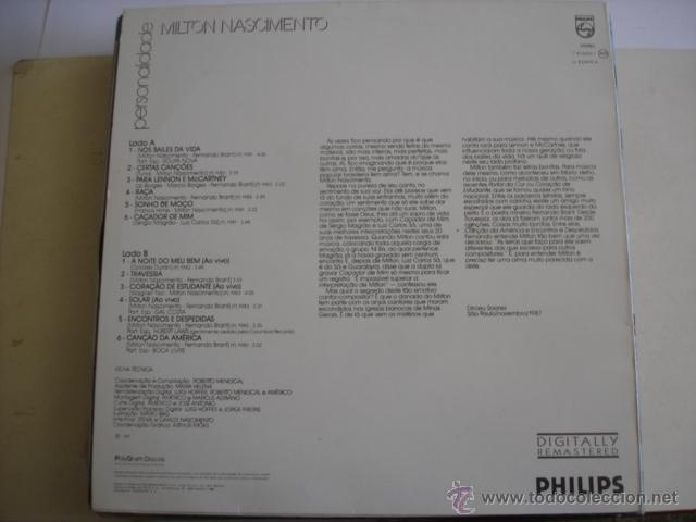 Discos de vinilo: MILTON NASCIMENTO PERSONALIDADE - Foto 2