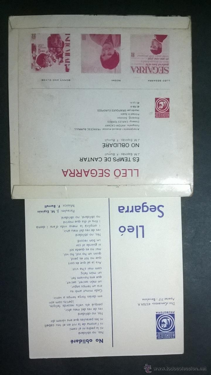 Discos de vinilo: LLE&Oacute; SEGARRA / ES TEMPS DE CANTAR - Foto 2