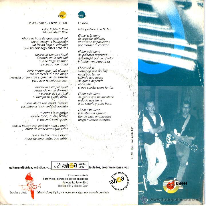 Discos de vinilo: LA HORA / DESPERTAR SIEMPRE IGUAL / EL BAR - Foto 2