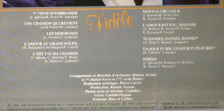 Discos de vinilo: lp JULIO IGLESIAS CANTA EN FRANCES - Foto 2