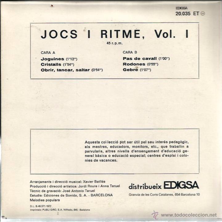 Discos de vinilo: EP JOCS I RITME 1 ( XAVIER BATLLES ) - Foto 2
