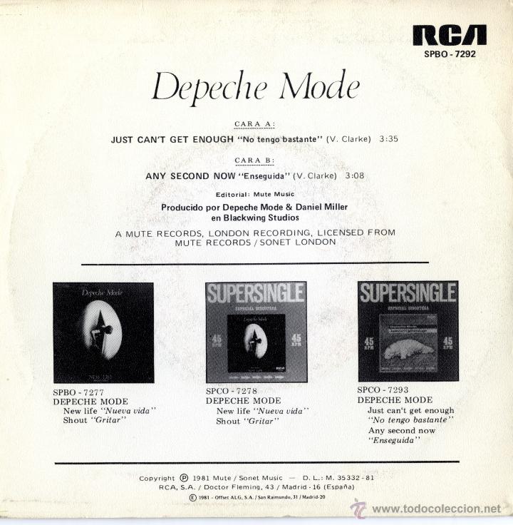 Discos de vinilo: DEPECHE MODE. COLECCI&Oacute;N DE 5 SINGLES. - Foto 6