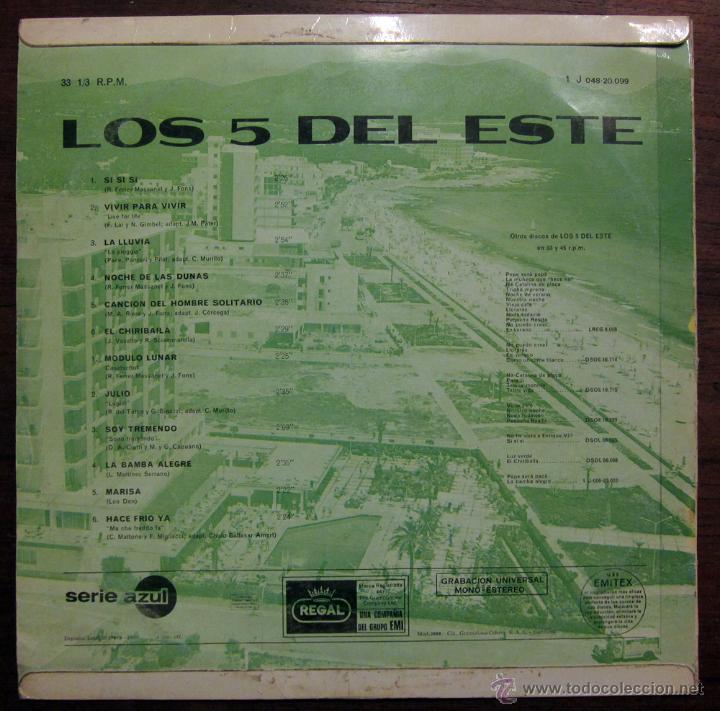 Discos de vinilo: LOS 5 DEL ESTE - 1969 - Foto 2