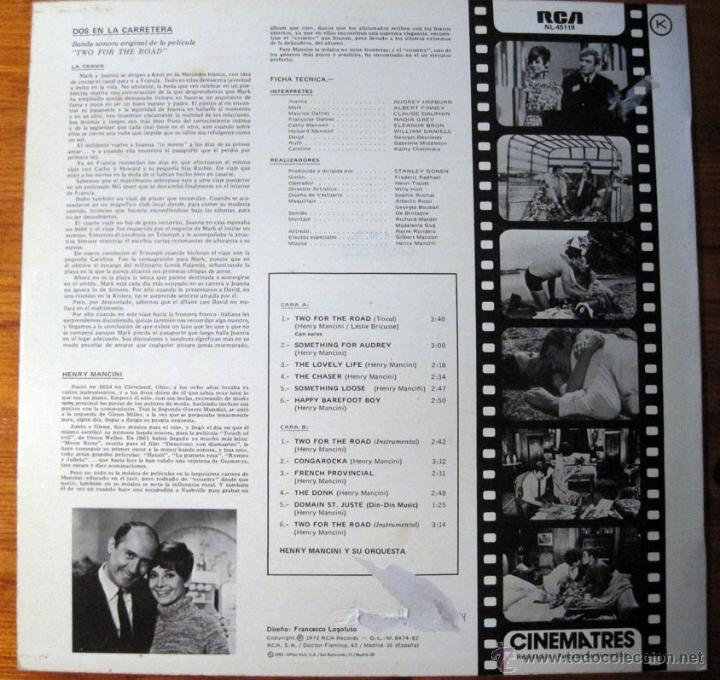 Discos de vinilo: Henry Mancini&ndash;Dos En La Carretera B.S.O - Foto 2