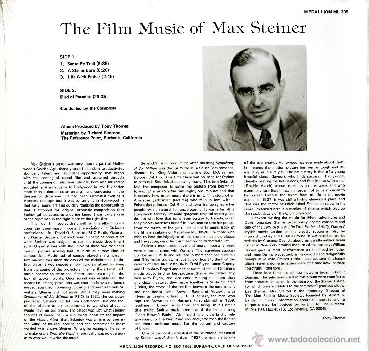 Discos de vinilo: MAX STEINER. BANDAS SONORAS - Foto 6