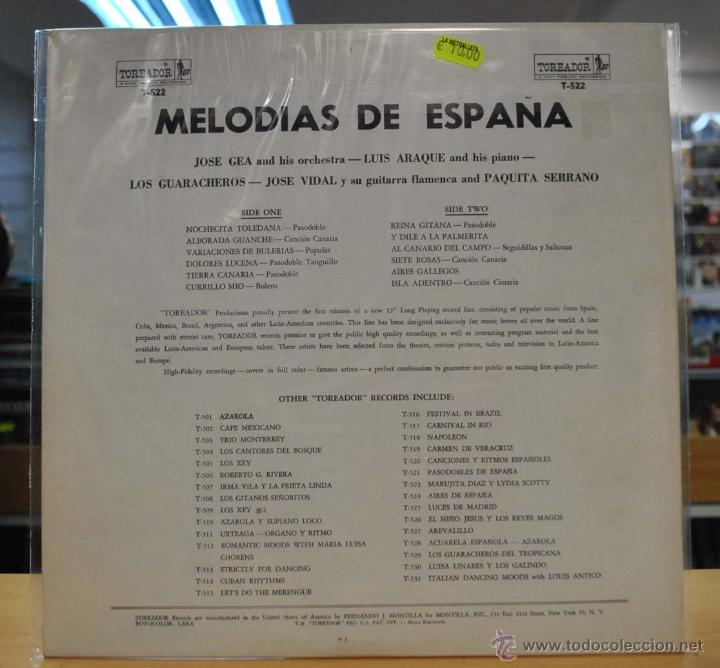 Discos de vinilo: VARIOS - MELODIAS DE ESPA&Ntilde;A - LP - Foto 2