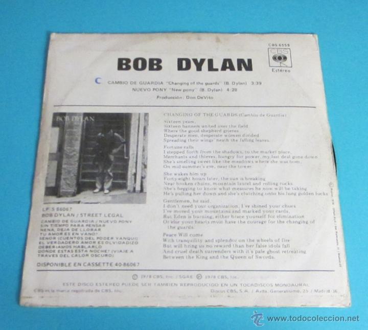 Discos de vinilo: BOB DYLAN. CAMBIO DE GUARDIA. NUEVO PONI - Foto 2