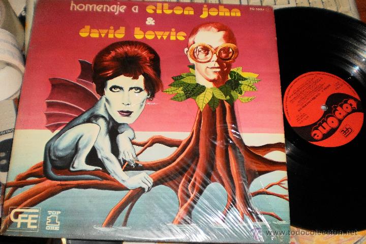 Discos de vinilo: homenaje a elton john y david bowie.espa&ntilde;a 1975.ver contenido en imagen,muy buen estado