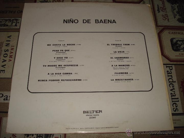 Discos de vinilo: NI&Ntilde;O DE BAENA- ME GUSTA LA NOCHE - Foto 3