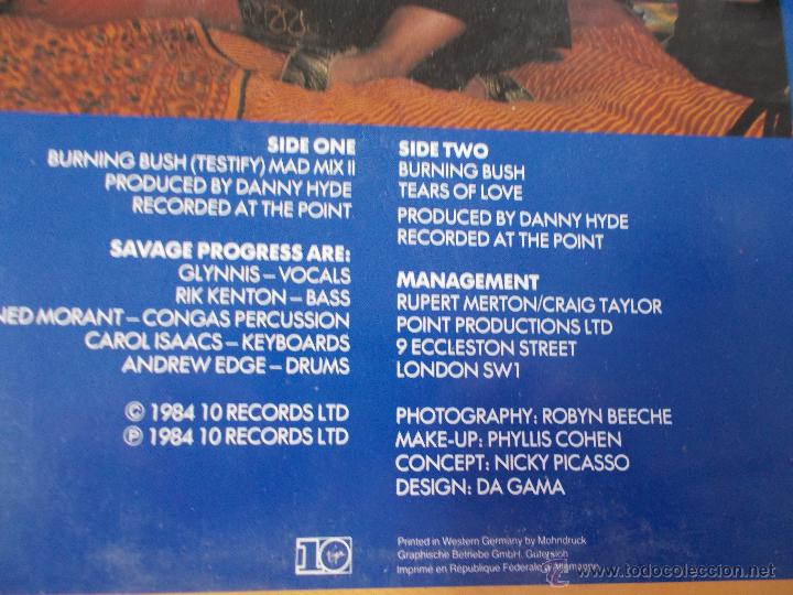 Discos de vinilo: SAVAGE PROGRESS. BURNING BUSH - Foto 2