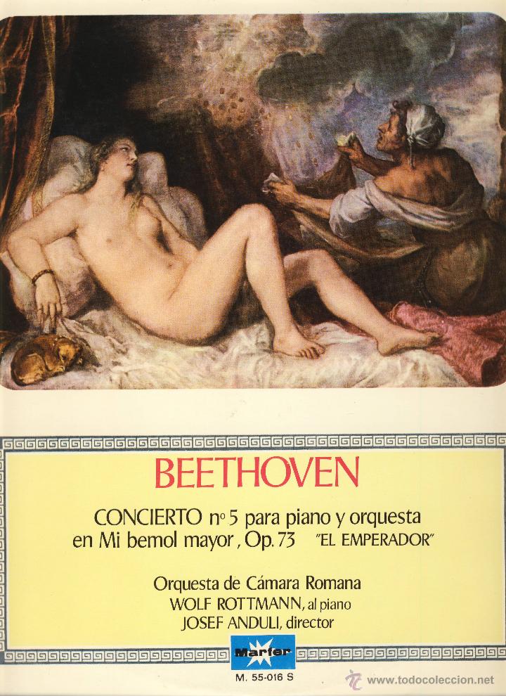 Discos de vinilo: BEETHOVEN.- CONCIERTO N&ordm; 5 PARA PIANO Y ORQUESTA EN MI BEMOL MAYOR OP. 73.-EL EMPERADOR.-