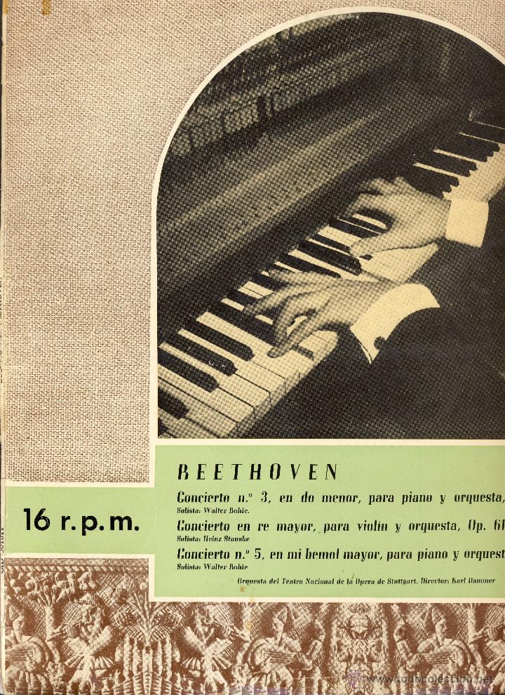 Discos de vinilo: BEETHOVEN.- CONCIERTO N&ordm; 3.- CONCIERTO EN RE MENOR.- CONCIERTO N&ordm; 5