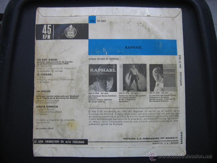 Discos de vinilo: Singles Raphael 1966 - Foto 4