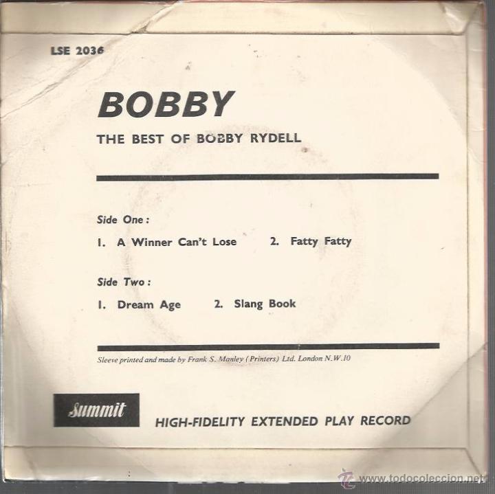 Discos de vinilo: EP BOBBY RYDELL : A WINNER CAN&acute;T LOSE - Foto 2