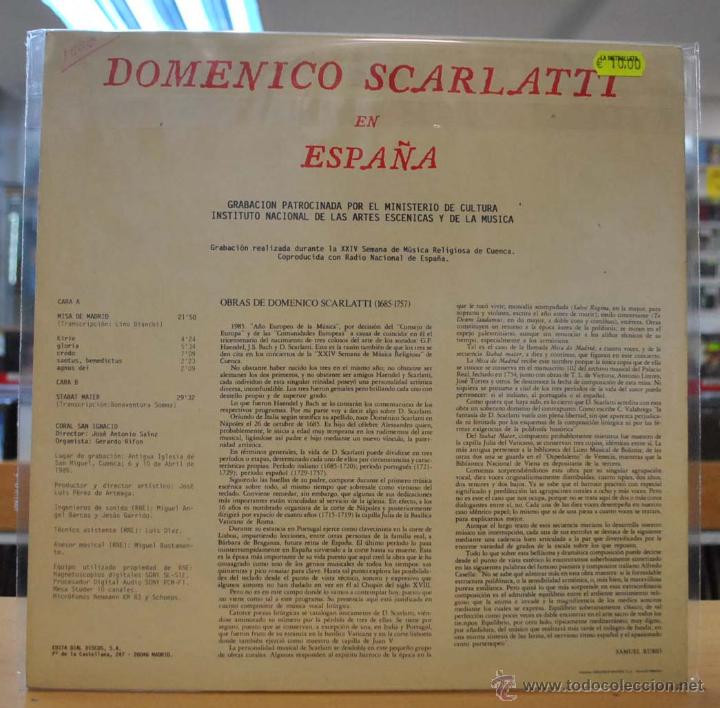 Discos de vinilo: DOMENICO SCARLATTI EN ESPAA - LP - Foto 2