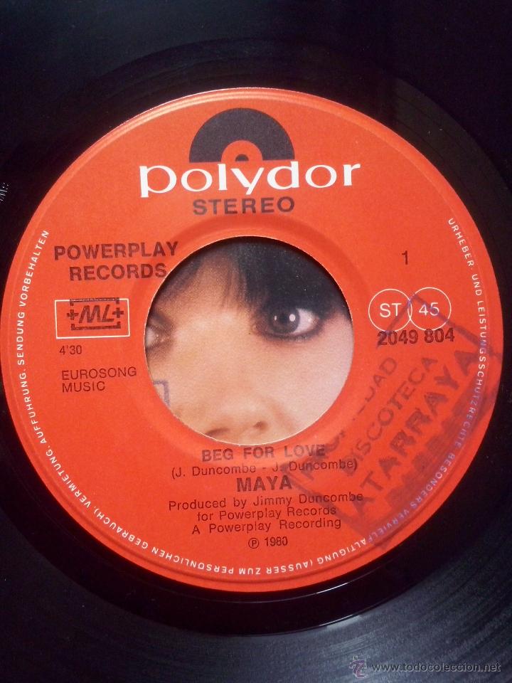 Discos de vinilo: maya - beg for love / stop me - single polydor 1980 - Foto 3