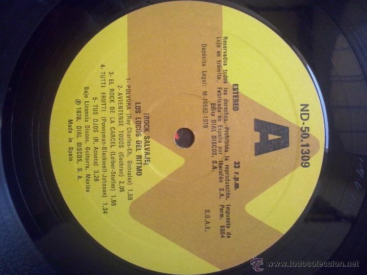 Discos de vinilo: locos del ritmo - &iexcl; rock salvaje ! - lp dial 1978 - Foto 3