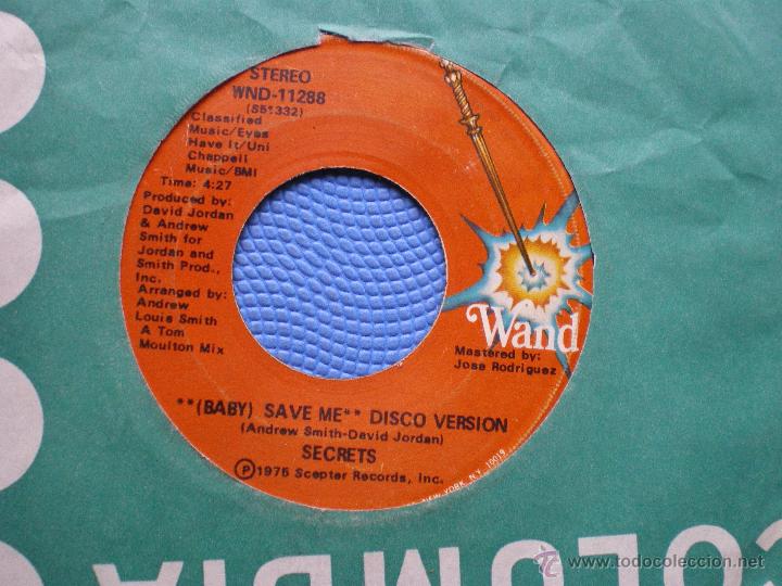 Discos de vinilo: screts baby save me disco version single - Foto 1