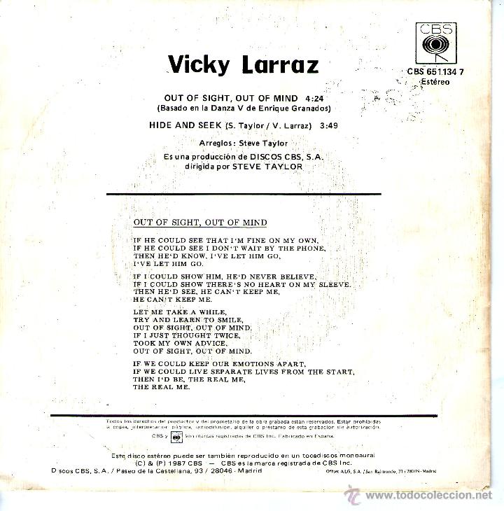Discos de vinilo: VICKY LARRAZ - OUT OF SIGHT - Foto 2