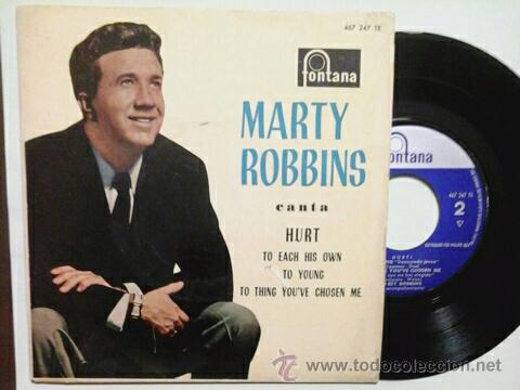 Discos de vinilo: MARTY ROBBINS -EP- HURT + 3 OR SPAIN 1961 - Foto 1