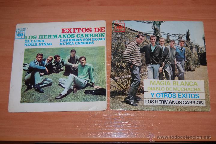 Discos de vinilo: LOTE 2 EP DISCO VINILO DIFERENTES EXITOS DE LOS HERMANOS CARRION. - Foto 1