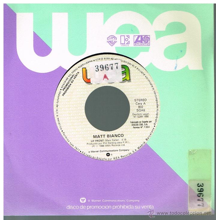 Discos de vinilo: Matt Bianco - Up Front - Single 1986 - Promo - Foto 1
