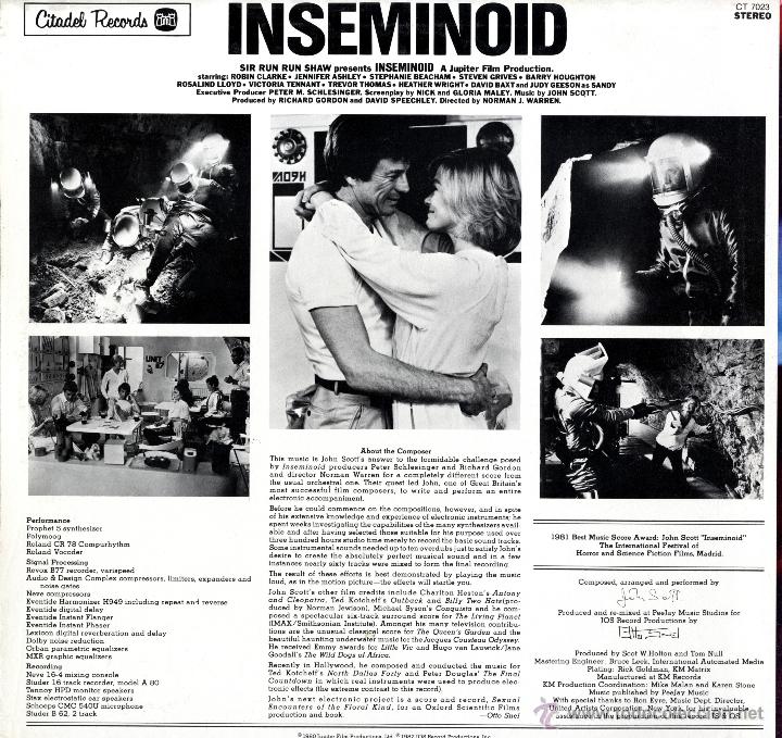 Discos de vinilo: INSEMINOID. Original Motion Soundtrack - Foto 3