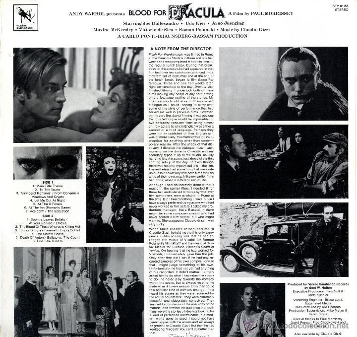 Discos de vinilo: ANDY WARHOLS DRACULA. - Foto 2