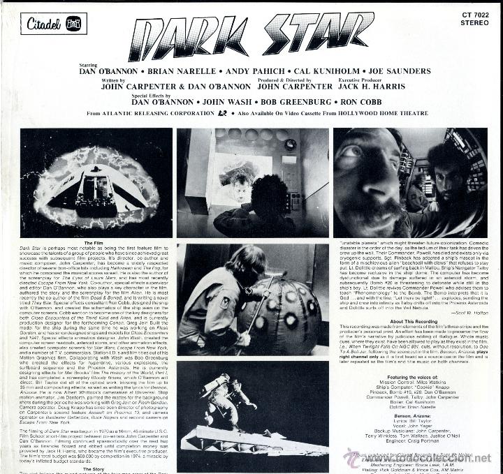 Discos de vinilo: JOHN CARPENTERS DARK STAR. - Foto 2