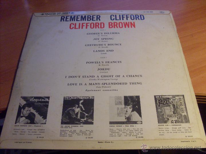 Discos de vinilo: CLIFFORD BROWN (REMEMBER CLIFFORD) LP FRANCIA (B-9) - Foto 3
