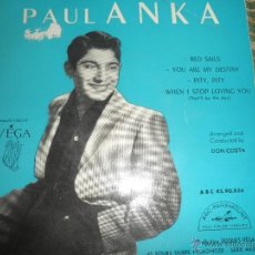 Discos de vinil: PAUL ANKA - RED SAILS EP - ORIGINAL FRANCES - ABC PARAMOUNT RECORDS 1959 - MONOAURAL -. Lote 48916352
