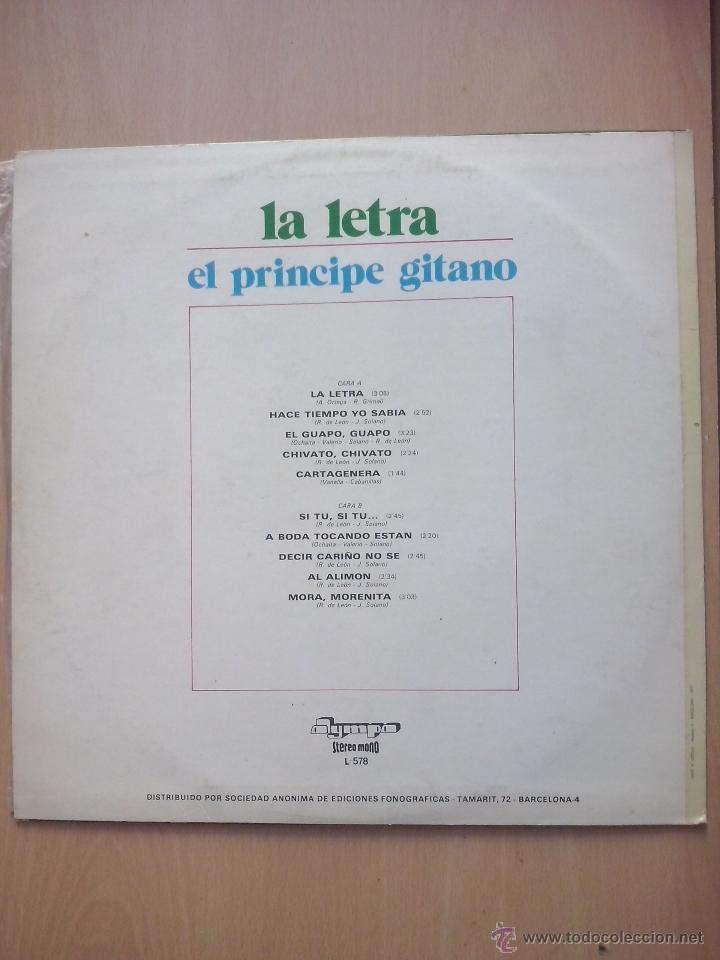 Discos de vinilo: el principe gitano - la letra - lp olympo 1977 - Foto 2