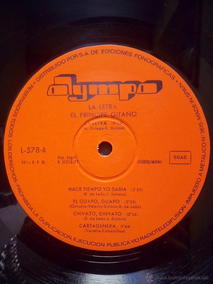 Discos de vinilo: el principe gitano - la letra - lp olympo 1977 - Foto 3