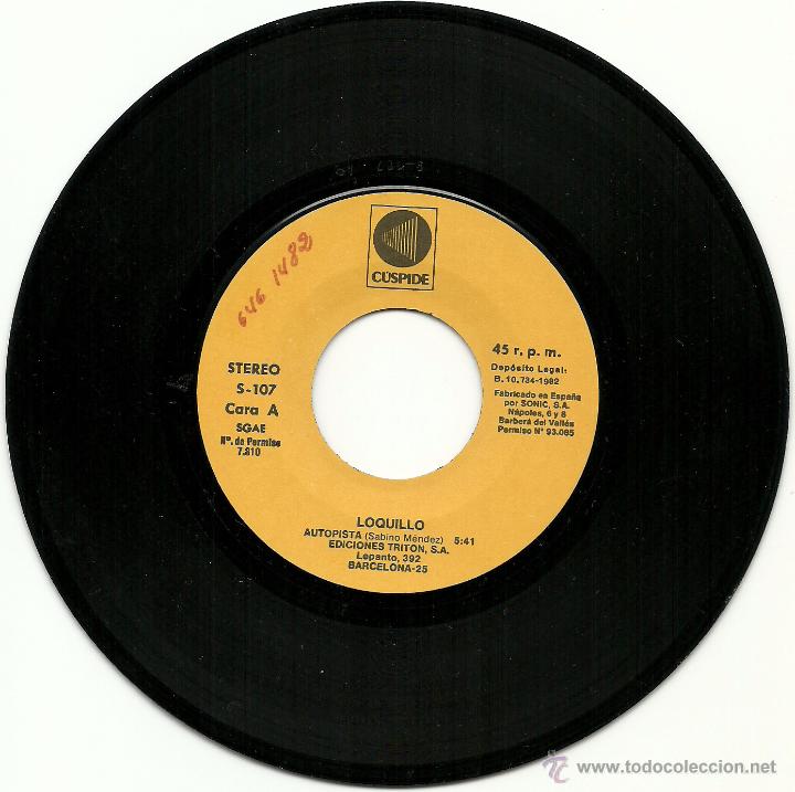 Discos de vinilo: LOQUILLO y LOS INTOCABLES. Autopista     ( vinilo single 1982) - Foto 3