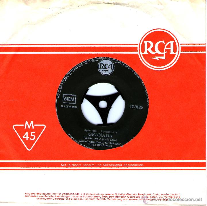 Discos de vinilo: MARIO LANZA - GRANADA - LOLITA - Foto 1