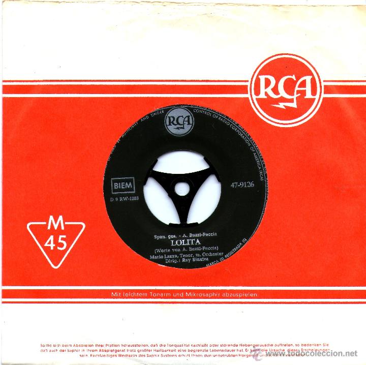 Discos de vinilo: MARIO LANZA - GRANADA - LOLITA - Foto 2