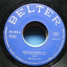 Discos de vinilo: BRAULIO - EURVISIÓN 1976 - SOBRAN LAS PALABRAS / A TI QUE HOY DESPIERTAS A LA VIDA PEPETO. Lote 48985328