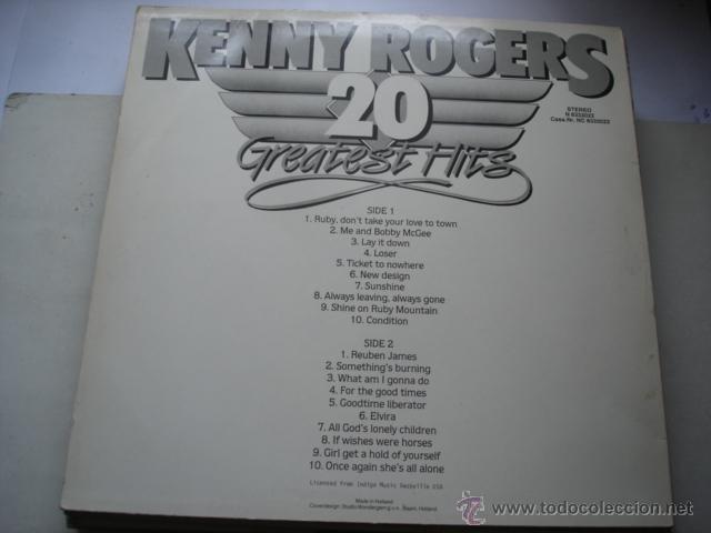 Discos de vinilo: KENNY ROGERS 20 GREATEST HITS - Foto 2