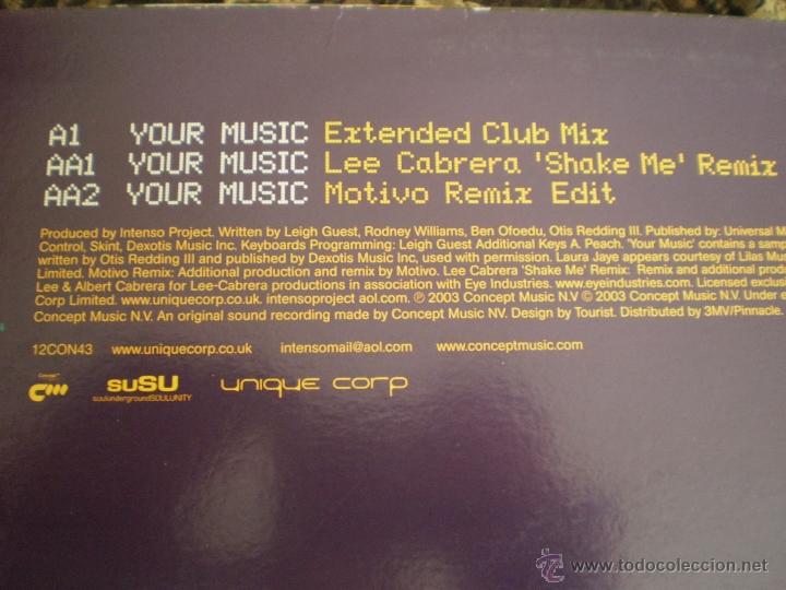 Discos de vinilo: MAXI 33. INTENSO PROJECT. YOUR MUSIC - Foto 2