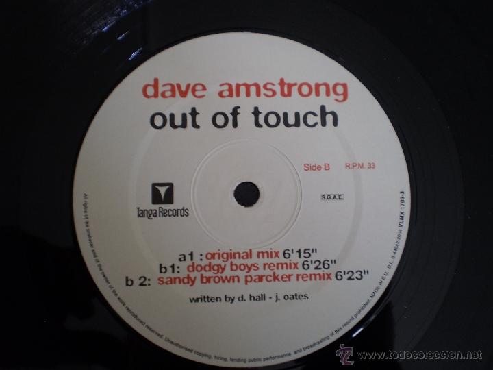 Discos de vinilo: MAXI 33. DAVE AMSTRONG. OUT OF TOUCH - Foto 2