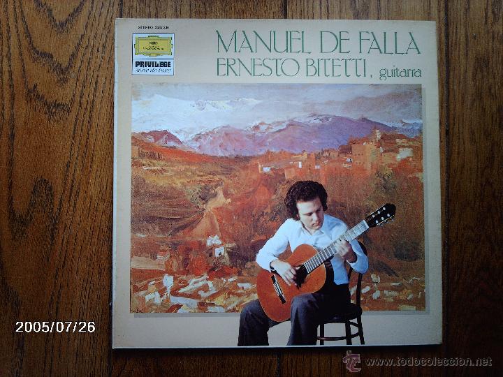 Discos de vinilo: ernesto bitetti  (guitarra ) -  interpreta a falla -  edici&oacute;n francesa - Foto 1
