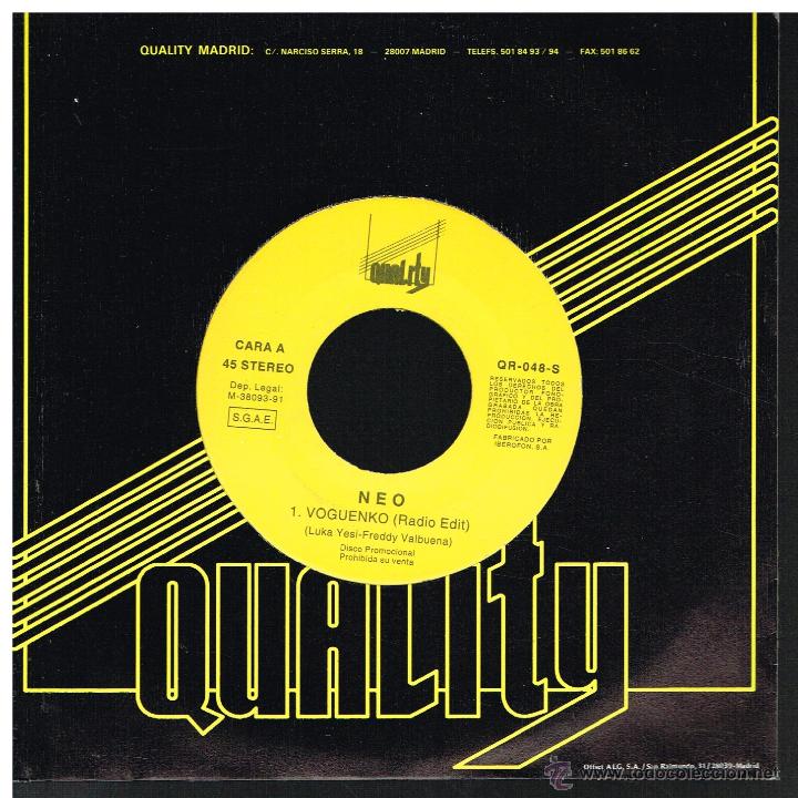 Discos de vinilo: Neo - Voguenko - Single 1991 - Promo - Como nuevo - Foto 1