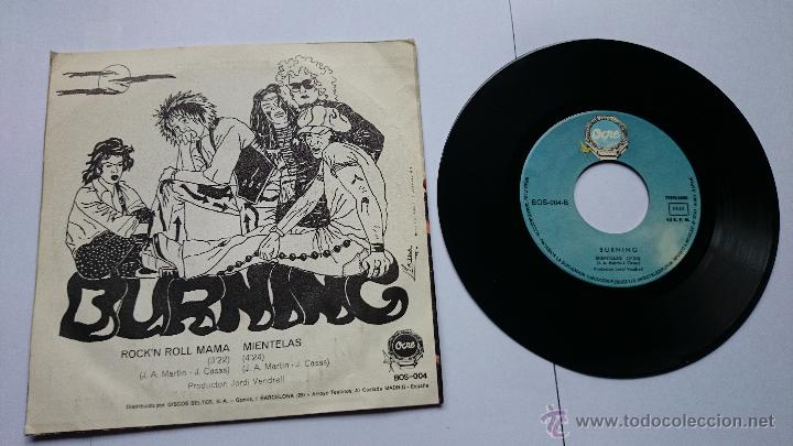 Discos de vinilo: BURNING - ROCKN ROLL MAMA / MIENTELAS (1978) - Foto 2