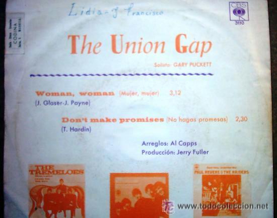 Discos de vinilo: DISCO SINGLE THE UNION GAP - Foto 2
