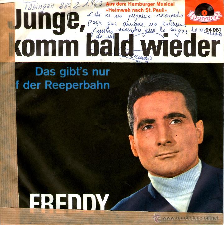 Discos de vinilo: FREDDY - JUNGE, KOMM BALD WIEDER - Foto 1