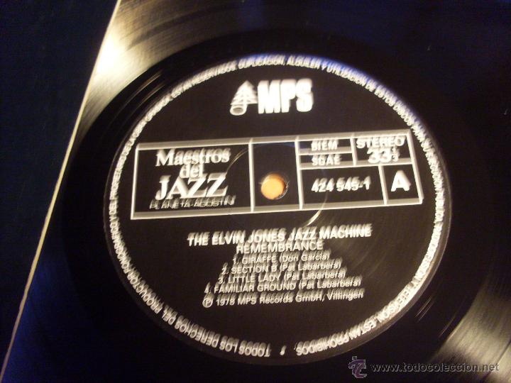 Discos de vinilo: ELVIN JONES (REMEMBRANCE) LP ESPA&Ntilde;A (B-9) - Foto 2