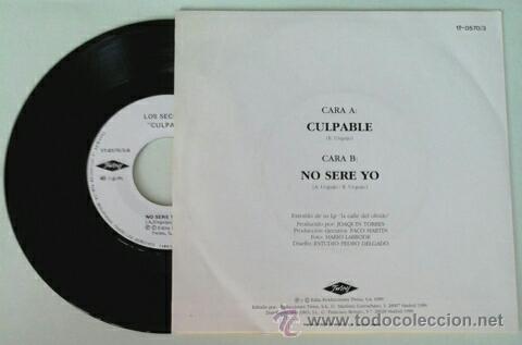 Discos de vinilo: LOS SECRETOS -SG- CULPABLE + 1 SPAIN 1990 - Foto 2