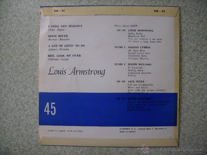 Discos de vinilo: LOUIS ARMSTRONG.I STILL GET JEALOUS + 3...EX - Foto 2